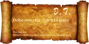 Dobrovszky Tarziciusz névjegykártya